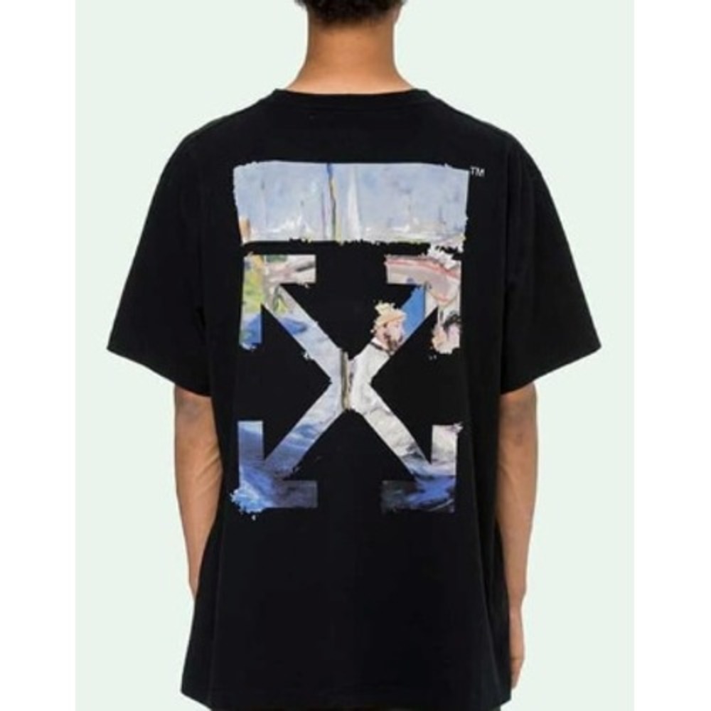 Off-White Arrows Graphic T-Shirt Mens S Black Streetwear Luxury Casual